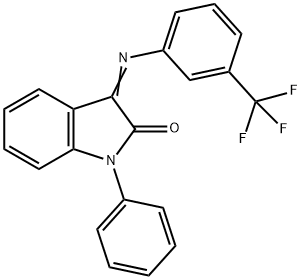 1-PHENYL-3-[[3-(TRIFLUOROMETHYL)PHENYL]IMINO]-1H-INDOL-2-ONE, 303149-14-6, 结构式