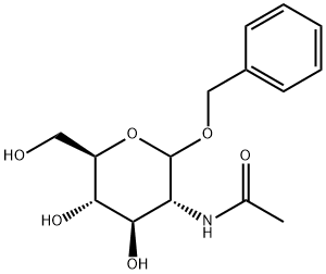 苄基2-乙酰氨基-2-脱氧-D-吡喃葡萄糖苷 结构式