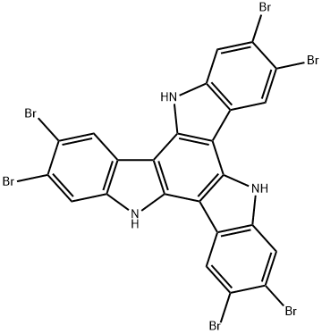 5H-Diindolo[3,2-a:3',2'-c]carbazole, 2,3,7,8,12,13-hexabromo-10,15-dihydro- Structure