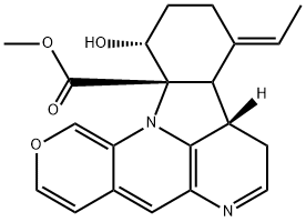 (8aS,9E)-9-Ethylidene-8,8aα,9,10-tetrahydro-12β-hydroxyindolo[3,2,1-ij]pyrano[3,4-b][1,5]naphthyridine-12aα(12H)-carboxylic acid methyl ester Struktur