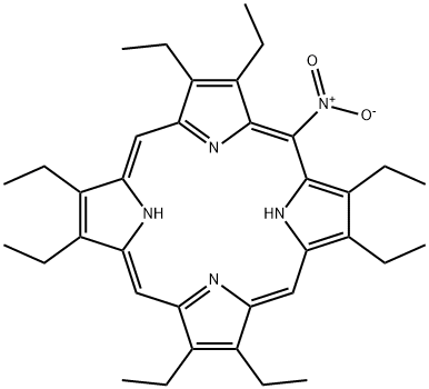21H,23H-Porphine, 2,3,7,8,12,13,17,18-octaethyl-5-nitro-,3133-98-0,结构式