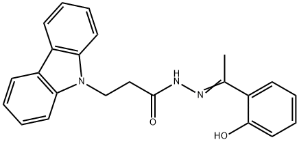 (E)-3-(9H-carbazol-9-yl)-N-(1-(2-hydroxyphenyl)ethylidene)propanehydrazide Struktur