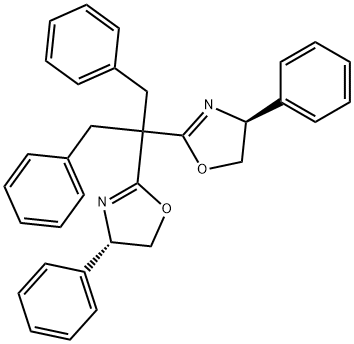 (4S,4'S)-2,2'-[2-phenyl-1-(phenylmethyl)ethylidene]bis[4,5-dihydro-4-phenyl-Oxazole Struktur