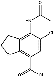 4-乙酰氨基-5-氯-2,3二氢苯并呋喃-7-羧酸, 338791-13-2, 结构式