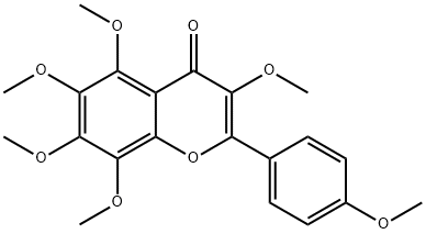 4H-1-Benzopyran-4-one, 3,5,6,7,8-pentamethoxy-2-(4-methoxyphenyl)- Structure