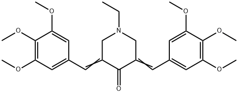 4-Piperidinone, 1-ethyl-3,5-bis[(3,4,5-trimethoxyphenyl)methylene]- Structure