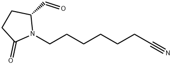 1-Pyrrolidineheptanenitrile, 2-formyl-5-oxo-, (2R)- Struktur