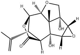 (2aS,8R)-2aβ,3β,6β,6a,6bα,7aα,7b,7c-オクタヒドロ-6aβ,7bβ-ジヒドロキシ-7cβ-メチル-8-イソプロペニル-3,6-メタノ-2,4,7-トリオキサシクロペンタ[cd]シクロプロパ[a]アズレン-5(1H)-オン 化学構造式