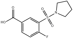 4-氟-3-(吡咯烷-1-磺酰基)苯甲酸, 361157-90-6, 结构式