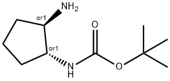 Carbamic acid, [(1R,2R)-2-aminocyclopentyl]-, 1,1-dimethylethyl ester, rel- Struktur
