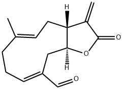 (3aR,5E,9E,11aS)-2,3,3aα,4,7,8,11,11aβ-Octahydro-2-oxo-6-methyl-3-methylenecyclodeca[b]furan-10-carbaldehyde Structure