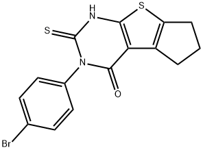 2-(4-bromophenyl)-3-sulfanylidene-4,6,7,8-tetrahydrocyclopenta[2,3]thieno[2,4-b]pyrimidin-1-one Structure