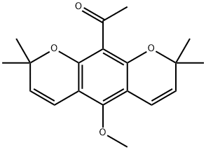 1-(5-Methoxy-2,2,8,8-tetramethyl-2H,8H-benzo[1,2-b:5,4-b']dipyran-10-yl)ethanone Struktur