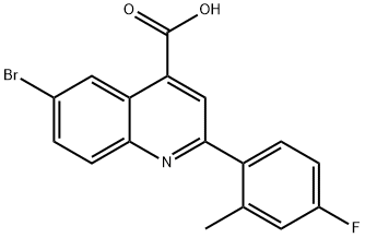 4-Quinolinecarboxylic acid, 6-bromo-2-(4-fluoro-2-methylphenyl)- Structure