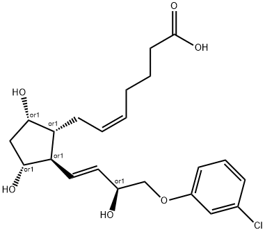 (5Z)-REL-7-[(1R,2R,3R,5S)-2-[(1E,3S)-4-(3-氯苯氧基)-3-羟基-1-丁烯基]-3,5-二羟基环戊基]-5-庚烯酸,40665-93-8,结构式