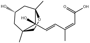 (2Z,4E)-3-Methyl-5-[(1S)-1α-hydroxy-2,6-dimethyl-2α,6α-(epoxymethano)-4β-hydroxycyclohexane-1-yl]-2,4-pentadienoic acid Struktur