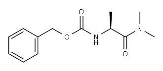 Carbamic acid, N-[(1S)-2-(dimethylamino)-1-methyl-2-oxoethyl]-, phenylmethyl ester Struktur