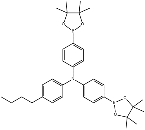 4-丁基-N,N-双(4-(4,4,5,5-四甲基-1,3,2-二氧杂环戊环-2-基)苯基)苯胺, 444289-55-8, 结构式