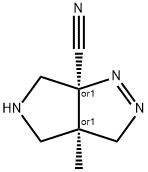 Pyrrolo[3,4-c]pyrazole-6a(3H)-carbonitrile, 3a,4,5,6-tetrahydro-3a-methyl-, (3aR,6aS)-rel- (9CI) 结构式