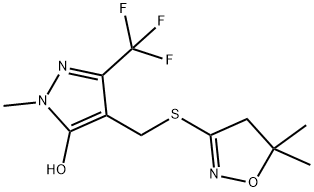 1H-Pyrazol-5-ol, 4-[[(4,5-dihydro-5,5-dimethyl-3-isoxazolyl)thio]methyl]-1-methyl-3-(trifluoromethyl)- Structure