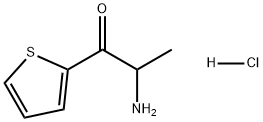 1-Propanone, 2-amino-1-(2-thienyl)-, hydrochloride (1:1) Structure