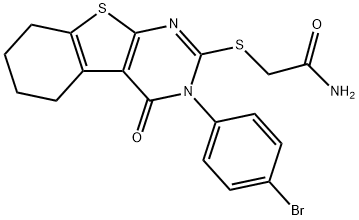 2-[[3-(4-bromophenyl)-4-oxo-5,6,7,8-tetrahydro-[1]benzothiolo[2,3-d]pyrimidin-2-yl]sulfanyl]acetamide Struktur