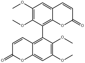 [5,8'-Bi-2H-1-benzopyran]-2,2'-dione, 6,6',7,7'-tetramethoxy- Structure