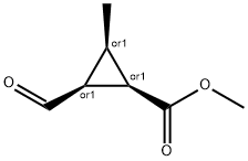 Cyclopropanecarboxylic acid, 2-formyl-3-methyl-, methyl ester, (1R,2S,3R)-rel- (9CI) Struktur