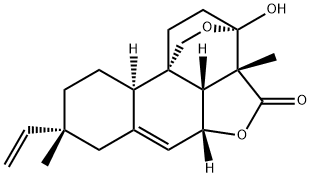 (3S)-8α-ビニル-3a,5aβ,7,8,9,10,10aα,10cβ-オクタヒドロ-3α-ヒドロキシ-3aβ,8-ジメチル-4H-3,10bβ-エタノ-1H,3H-ベンゾ[h]フロ[4,3,2-de]-2-ベンゾピラン-4-オン 化学構造式