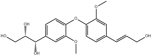 7′R,8′R-2,2′-dimethoxy-4-(3-hydroxyl-propenyl)-4′-(1,2,3-trihydroxy-propyl) biphenyl ether Struktur