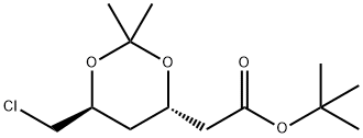 tert-Butyl 2-((4S,6S)-6-(chloromethyl(02,2-1,3-dioxan-4-yl)acetate Struktur