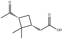 2-((1R,3R)-3-乙酰基-2,2-二甲基环丁基)乙酸 结构式
