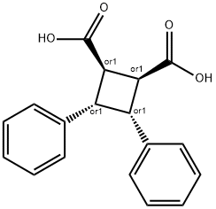 (1S)-3β,4β-Diphenyl-1α,2α-cyclobutanedicarboxylic acid 结构式