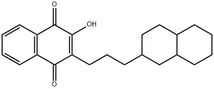 Q172 2-(3-(TRANS-DECAHYDRONAPHTH-2-YL)PROPYL)-3-HYDROXY-1,4-NAPHTHOQUINONE Struktur
