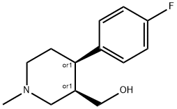 3-Piperidinemethanol, 4-(4-fluorophenyl)-1-methyl-, (3R,4R)-rel- 结构式