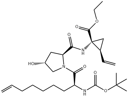 (1R,2S)-ethyl 1-((2S,4R)-1-((S)-2-(((tert-butoxy)carbonyl)amino)non-8-enoyl)-4-hydroxypyrrolidine-2-carboxamido)-2-vinylcyclopropanecarboxylate|552335-44-1