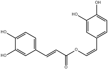 (E)-3-(3,4-ジヒドロキシフェニル)プロペン酸(Z)-2-(3,4-ジヒドロキシフェニル)エテニル 化学構造式