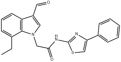 1H-Indole-1-acetamide,7-ethyl-3-formyl-N-(4-phenyl-2-thiazolyl)-(9CI),593236-56-7,结构式