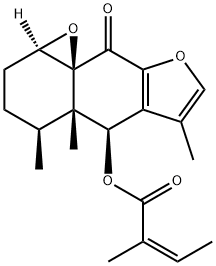 6β-アンゲロイルオキシ-1β,10β-エポキシ-9-オキソフラノエレモフィラン 化学構造式