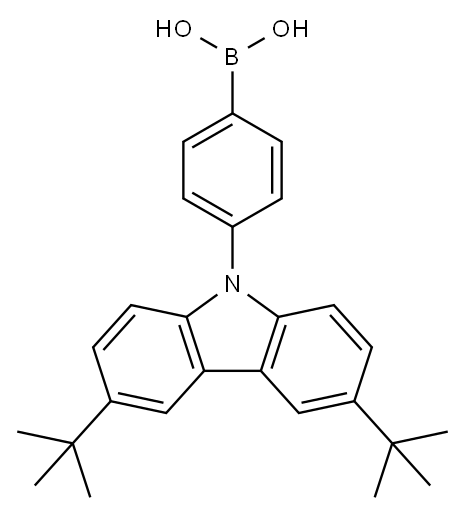 BORONIC ACID, B-[4-[3,6-BIS(1,1-DIMETHYLETHYL)-9H-CARBAZOL-9-YL]PHENYL]-, 601454-35-7, 结构式