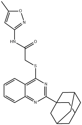 Acetamide, N-(5-methyl-3-isoxazolyl)-2-[(2-tricyclo[3.3.1.13,7]dec-1-yl-4-quinazolinyl)thio]- (9CI) Structure