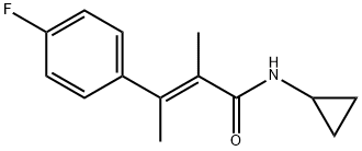 N-シクロプロピル-α,β-ジメチル-4-フルオロシンナムアミド 化学構造式