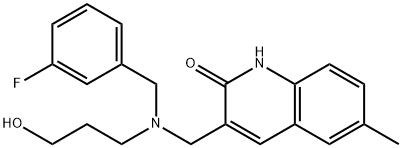 2(1H)-Quinolinone,3-[[[(3-fluorophenyl)methyl](3-hydroxypropyl)amino]methyl]-6-methyl-(9CI) Structure