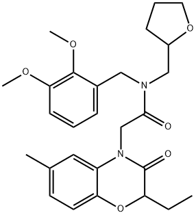 4H-1,4-Benzoxazine-4-acetamide,N-[(2,3-dimethoxyphenyl)methyl]-2-ethyl-2,3-dihydro-6-methyl-3-oxo-N-[(tetrahydro-2-furanyl)methyl]-(9CI) Structure