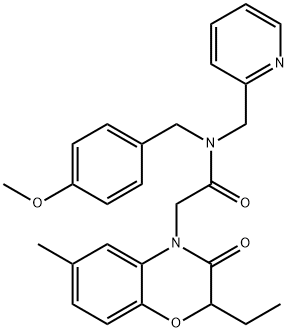 4H-1,4-Benzoxazine-4-acetamide,2-ethyl-2,3-dihydro-N-[(4-methoxyphenyl)methyl]-6-methyl-3-oxo-N-(2-pyridinylmethyl)-(9CI),606120-56-3,结构式