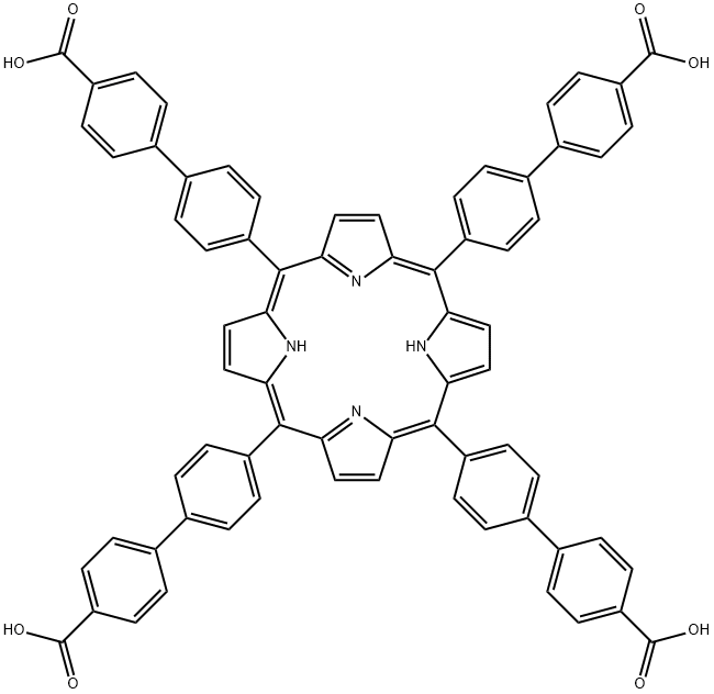 4',4''',4''''',4'''''''-(porphyrin-5,10,15,20-tetrayl)tetrakis(([1,1'-biphenyl]-4-carboxylic acid)) Structure