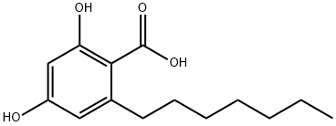 Benzoic acid, 2-heptyl-4,6-dihydroxy- Struktur