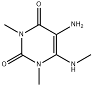 5-amino-1,3-dimethyl-6-(methylamino)-1,2,3,4-tetr ahydropyrimidine-2,4-dione Struktur