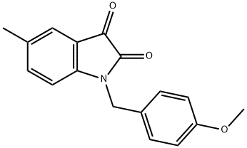 1H-Indole-2,3-dione, 1-[(4-methoxyphenyl)methyl]-5-methyl- Struktur