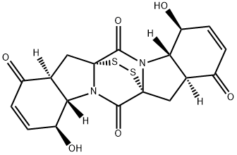 (4S)-4,4aα,7,7aβ,11,11aα,14,14aβ-Octahydro-4α,11α-dihydroxy-8H,13H-6aβ,13aβ-epidithio-1H,6H-pyrazino[1,2-a:4,5-a']diindole-1,6,8,13-tetrone Structure